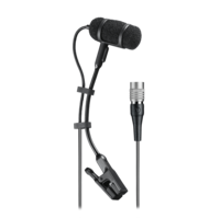 CARDIOID CONDENSER CLIP-ON INSTRUMENT MICROPHONE WITH 55" CABLE TERMINATED WITH  LOCKING